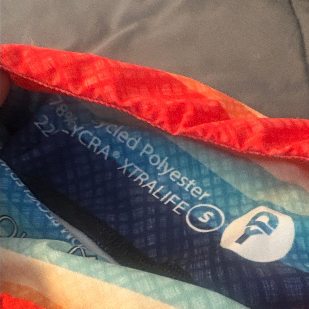 Yoga Democracy S Retro Rainbow Flare Bell Bottom Leggings Pants Floral Blue Red - Picture 9 of 10
